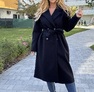 Kendra szövetkabát– Hosszított női szövetkabát fekete – Innova Fashion – 2. kép